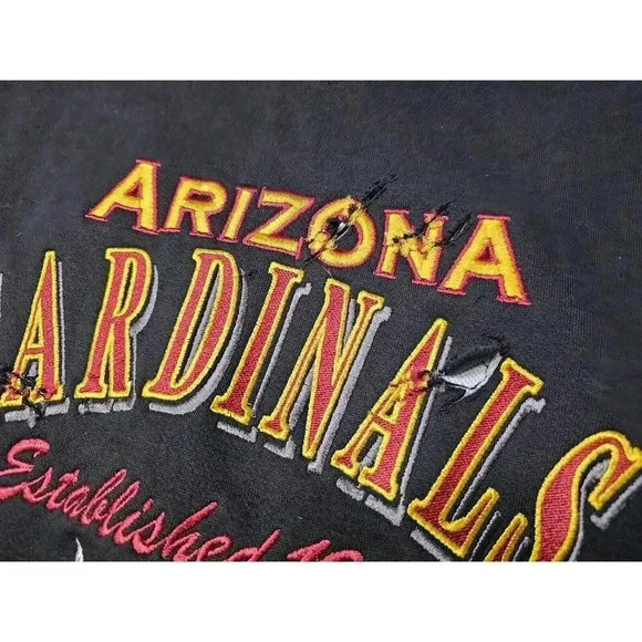 Vintage Arizona Cardinals Sweatshirt NFL 90s Logo Athletic L Black Embroidered - Picture 3 of 9